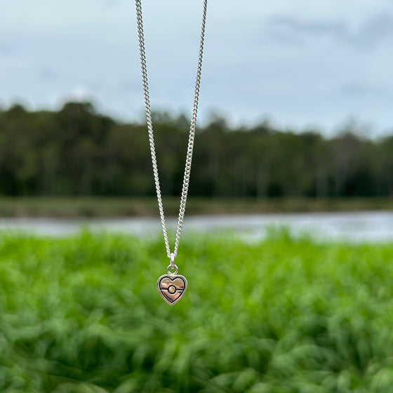 Blak Heart Mini Pendant in Solid Sterling Silver