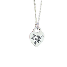  2 Person Heart Necklace in Solid Sterling Silver