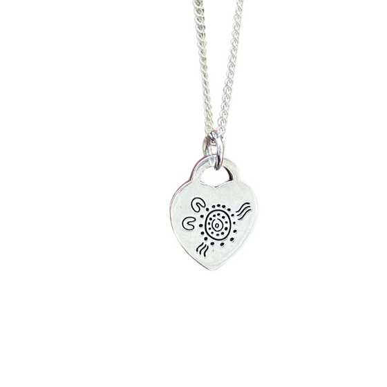 2 Person Heart Necklace in Solid Sterling Silver