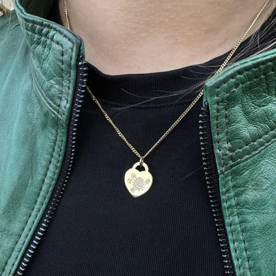 2 Person Heart Necklace in Solid 9ct Gold